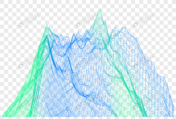 科技风网格山峰地形图片