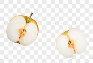 两块切开的梨子图片