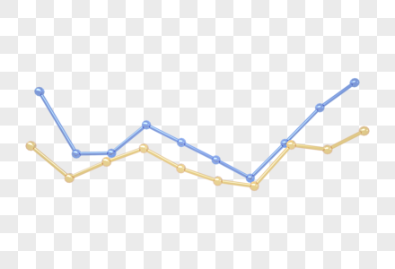 PPT元素折线图装饰建模高清图片