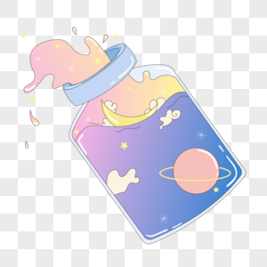 玻璃瓶的星空图片素材