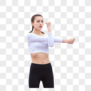 运动女性热身拉伸图片