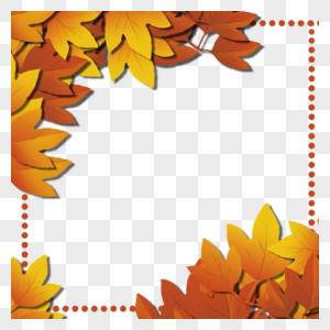 秋天堆积的枫叶边框图片