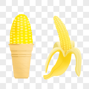 创意蔬菜玉米甜筒玉米香蕉玉米图片