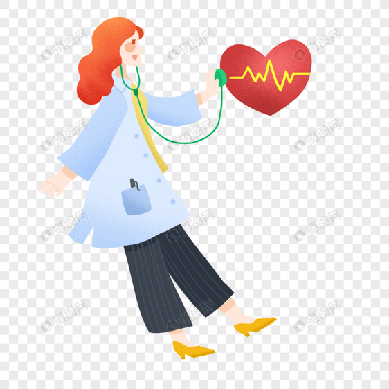 世界心脏日正在用听诊器的女医生图片