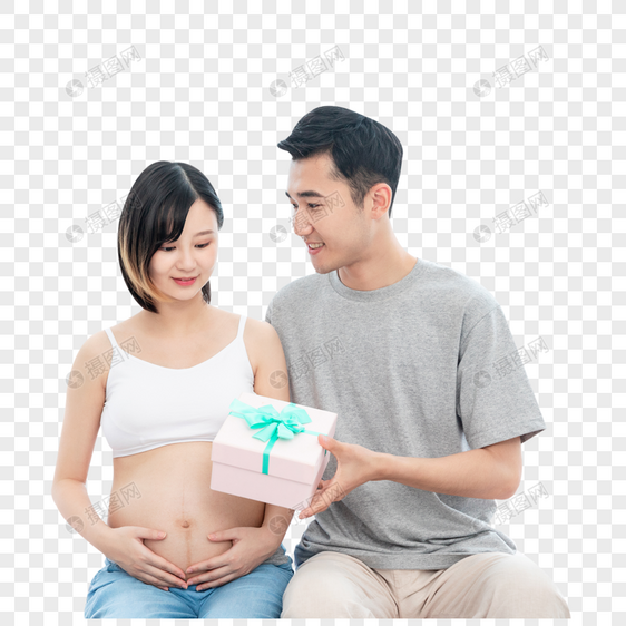 孕妇夫妻送礼物图片