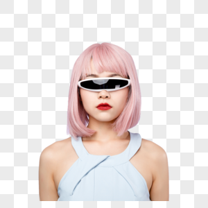 美女带VR眼镜图片