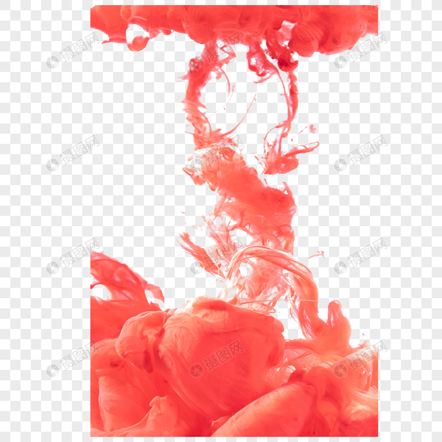 红色彩色液体流动图片