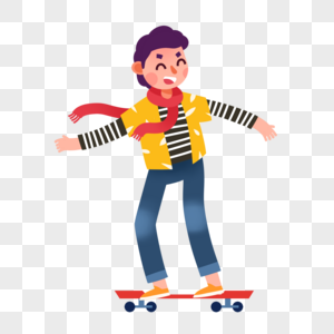 滑板男孩滑板男孩元素高清图片