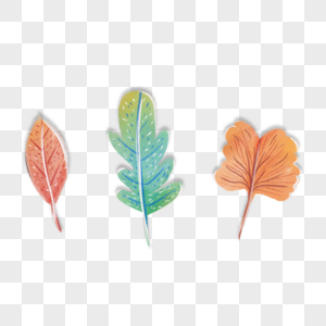 秋天的叶子手绘水彩图片