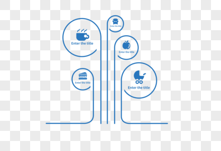 创意PPT树形图元素高清图片