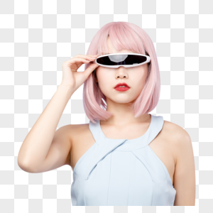 美女带VR眼镜高清图片
