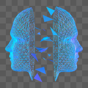 科技未来人脸扫描模型三维线图片