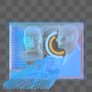科技未来数据图表手三维模型图片