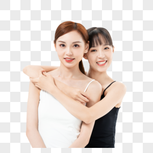 闺蜜相互依偎图片素材