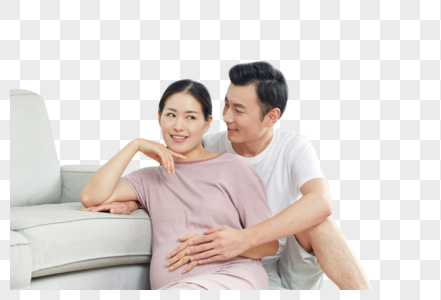 准爸爸听孕妇老婆胎动图片