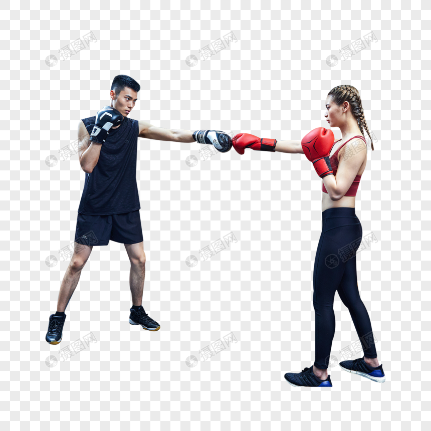 健身房活力男女拳击训练图片