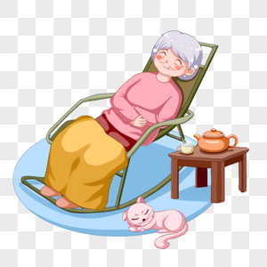 老奶奶坐躺椅图片