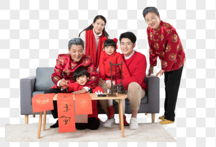 新年家庭写对联图片