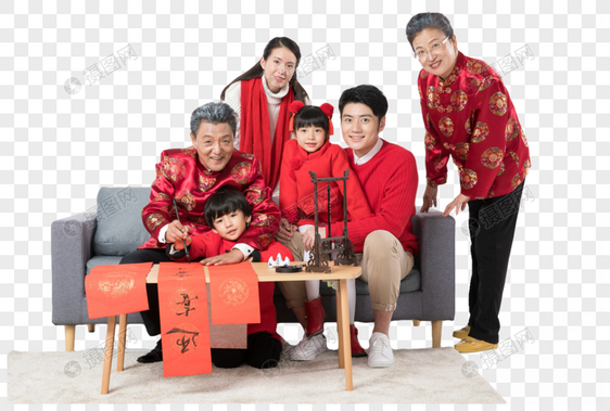 新年家庭写对联图片