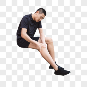 运动男性膝盖痛图片