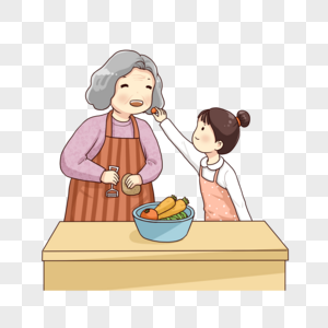 和奶奶在厨房图片