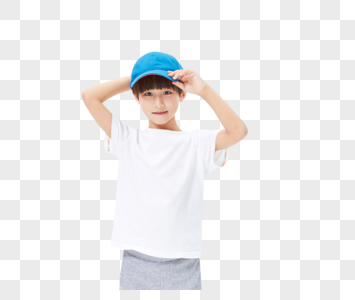小男孩戴棒球帽图片