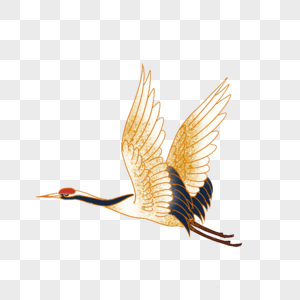 飞翔的仙鹤手绘仙鹤仙鹤拉高清图片