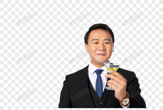 商务男士喝香槟图片