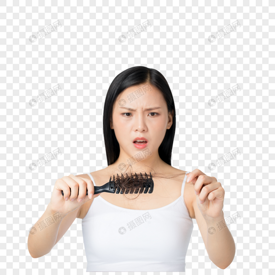 女性梳头烦恼图片