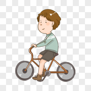 骑自行车低碳环保的男孩高清图片