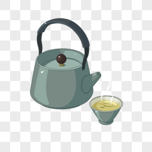 金银花茶热茶组合元素高清图片