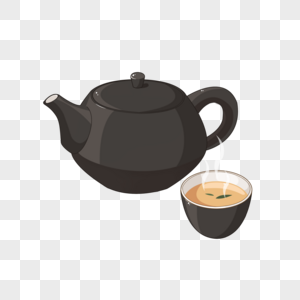 乌龙茶热茶组合元素高清图片