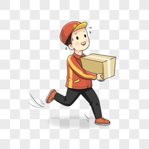 奔跑的快递小哥图片素材