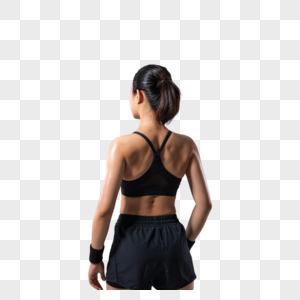 运动女性背部肌肉图片