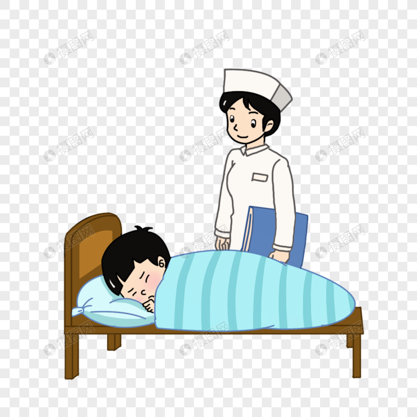 护士观察生病的病人元素