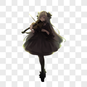 拉小提琴的少女图片