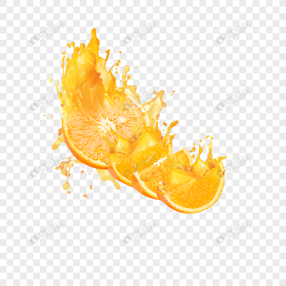 橙子喷溅图片