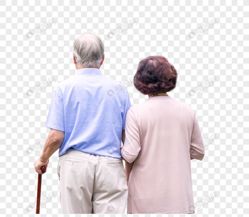 老年夫妇背影图片