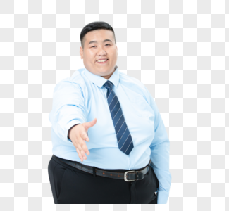 肥胖商务男性握手图片