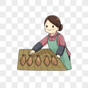晒鱼干图片素材