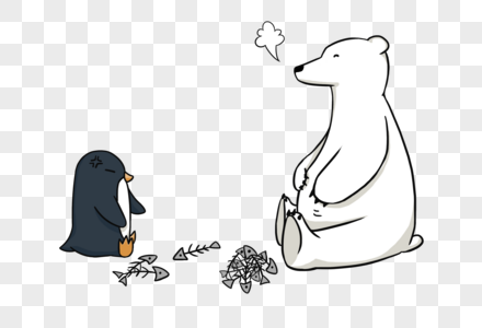 北极熊与企鹅图片