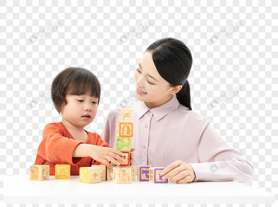 儿童幼教玩积木图片