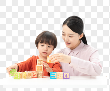 儿童幼教玩积木图片