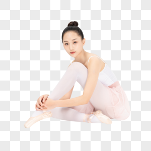 年轻美女芭蕾舞休息图片