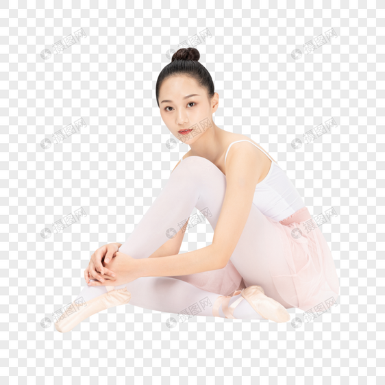 年轻美女芭蕾舞休息图片