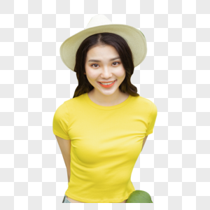黄色衣服少女图片