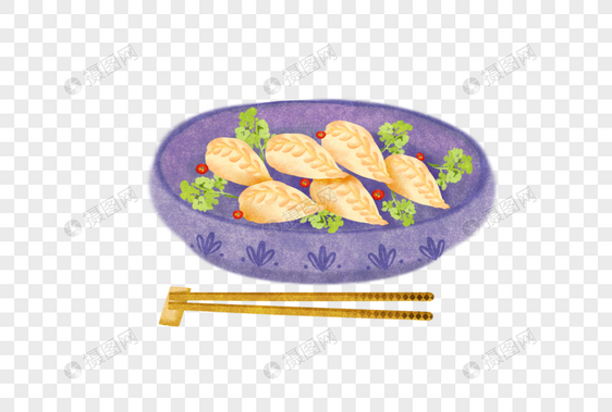 手绘卡通吃饺子图片