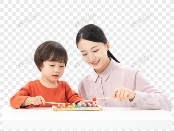 儿童幼教老师带学生玩手敲琴图片