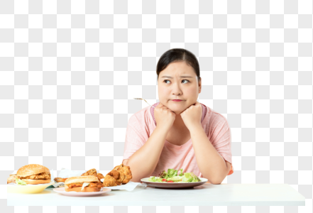 肥胖女性吃炸鸡图片