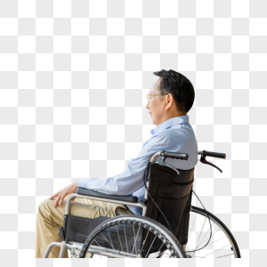 老爷爷座轮椅图片
